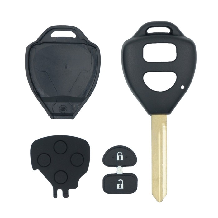 Coque de clé pour Toyota 2 boutons, Lame TOY47, Auris I, Hilux VII, Hilux VIII, IQ, Rav4 III, Urban Cruiser